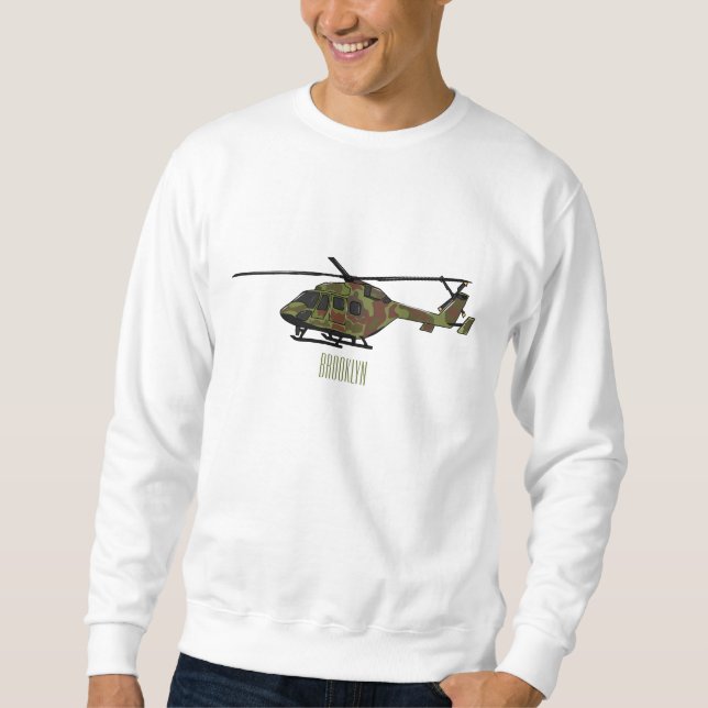 Sudadera Ilustracion personalizado de helicópteros del ejér (Anverso)