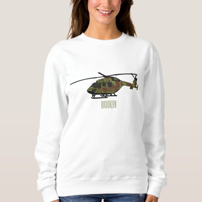 Sudadera Ilustracion personalizado de helicópteros del ejér (Anverso)
