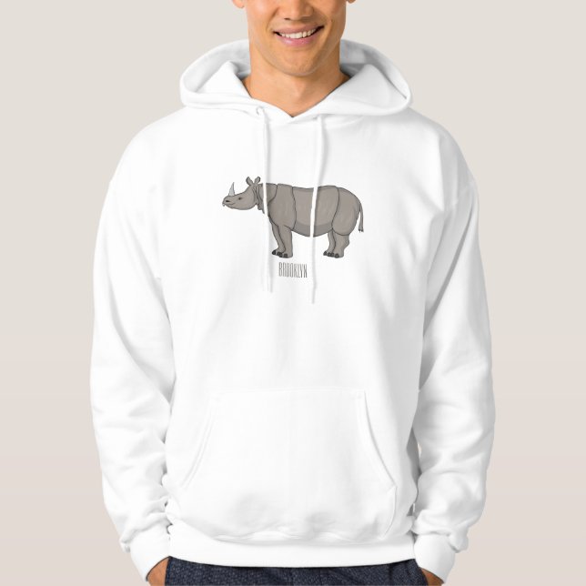 Sudadera Ilustracion personalizado de Javan rhinoceros (Anverso)