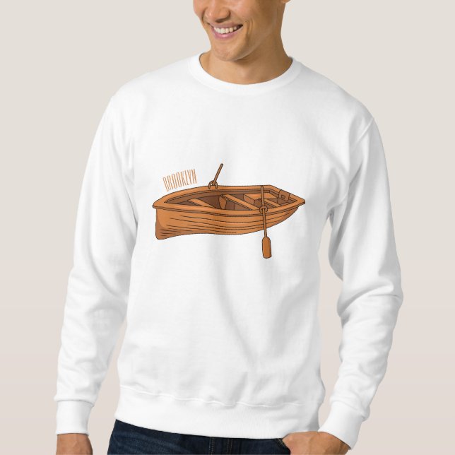 Sudadera Ilustracion personalizado de lancha dorada (Anverso)
