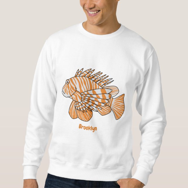 Sudadera Ilustracion personalizado de leonfish feliz (Anverso)