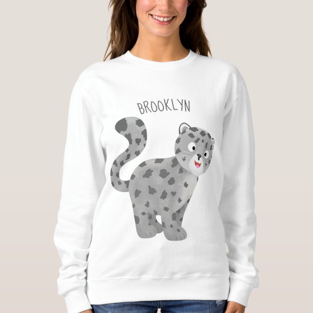 Sudadera Ilustracion personalizado de leopardo de las nieve (Anverso)