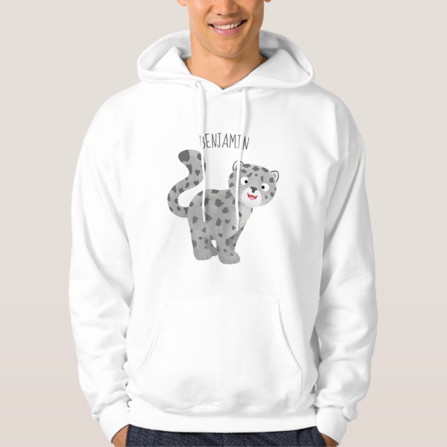 Sudadera Ilustracion personalizado de leopardo de las nieve (Anverso)