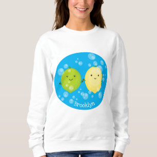 Sudadera Ilustracion personalizado de lima de limón feliz