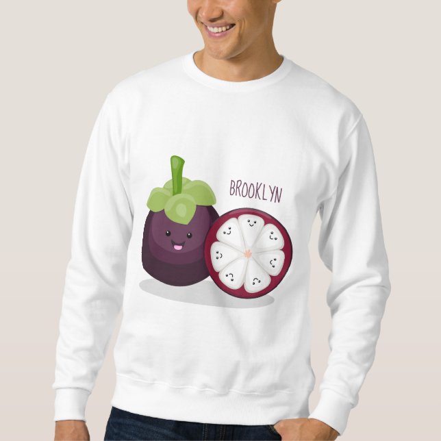 Sudadera Ilustracion personalizado de mangostino morado (Anverso)