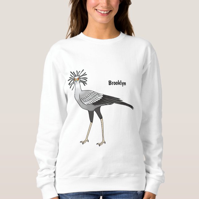 Sudadera Ilustracion personalizado de pájaro de Secretario (Anverso)