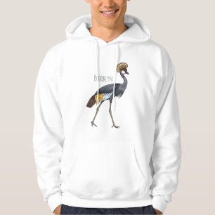 Sudadera Ilustracion personalizado de pájaro grullo coronad