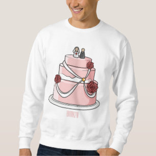 Sudadera ilustracion personalizado de pastel boda