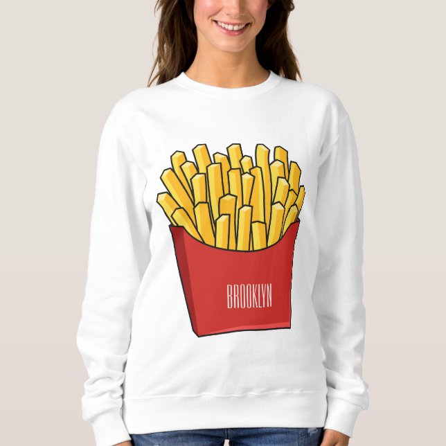 Sudadera Ilustracion personalizado de patatas fritas (Anverso)