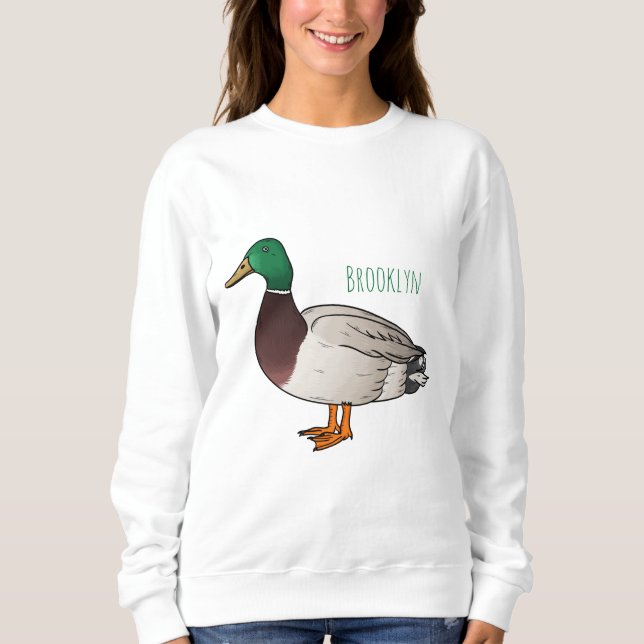 Sudadera Ilustracion personalizado de pato mallard (Anverso)