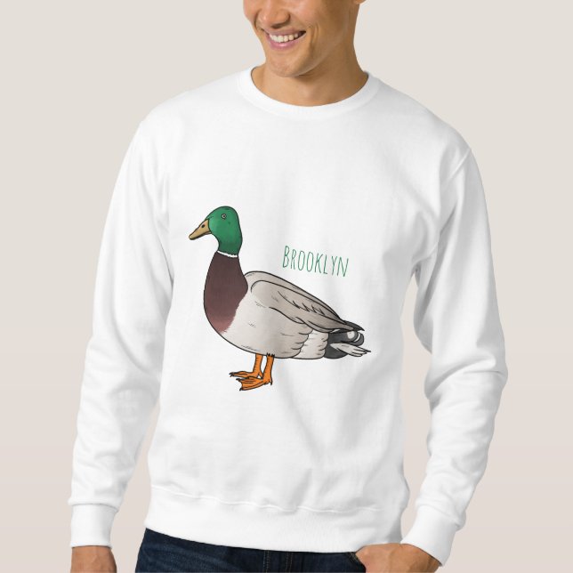 Sudadera Ilustracion personalizado de pato mallard (Anverso)