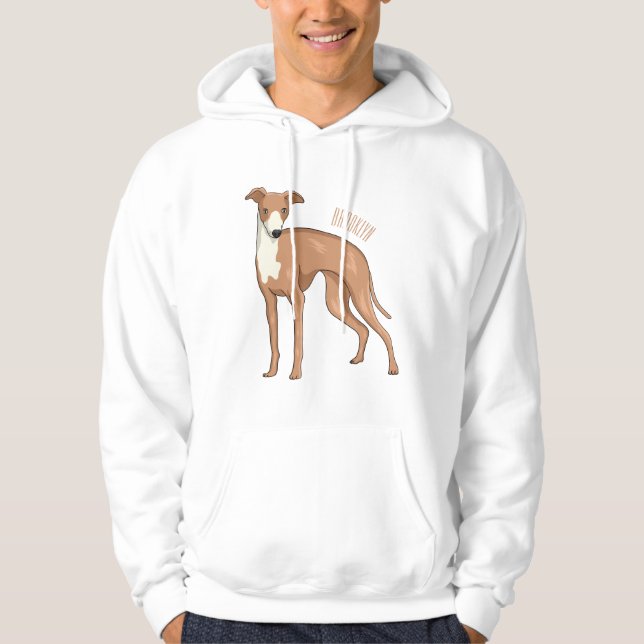 Sudadera Ilustracion personalizado de perro de Greyhound (Anverso)