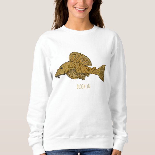 Sudadera Ilustracion personalizado de pescado Pleco (Anverso)