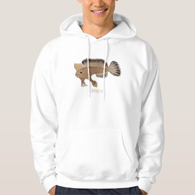 Sudadera Ilustracion personalizado de pez mano (Anverso)