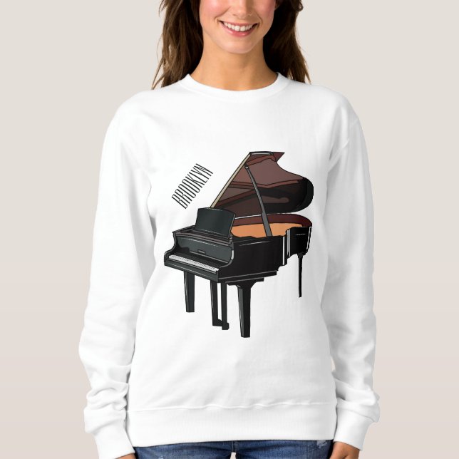 Sudadera Ilustracion personalizado de piano (Anverso)