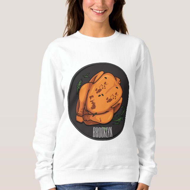 Sudadera Ilustracion personalizado de pollo asado (Anverso)