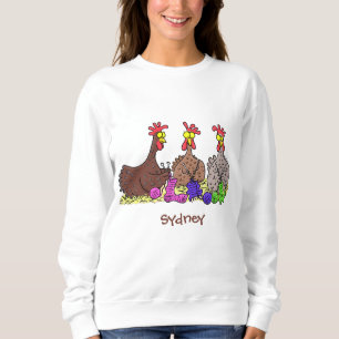 Sudadera Ilustracion personalizado de pollos de punto diver