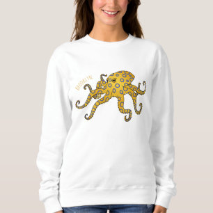 Sudadera Ilustracion personalizado de pulpo de anillo azul