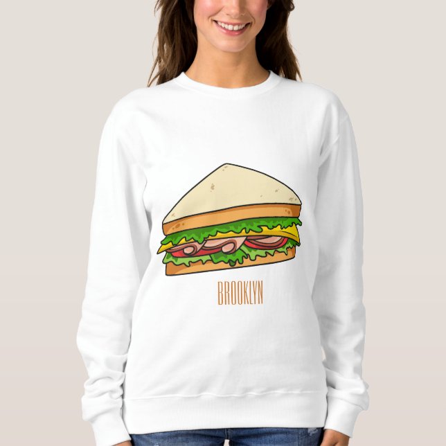Sudadera Ilustracion personalizado de sándwich (Anverso)