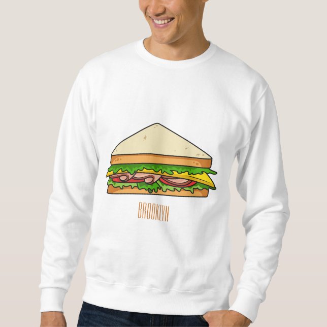 Sudadera Ilustracion personalizado de sándwich (Anverso)