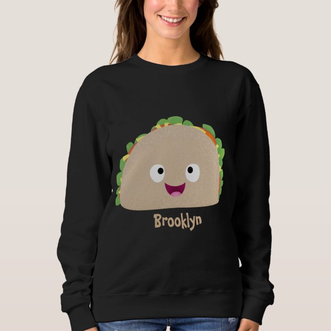 Sudadera Ilustracion personalizado de taco alegre sonriente (Anverso)