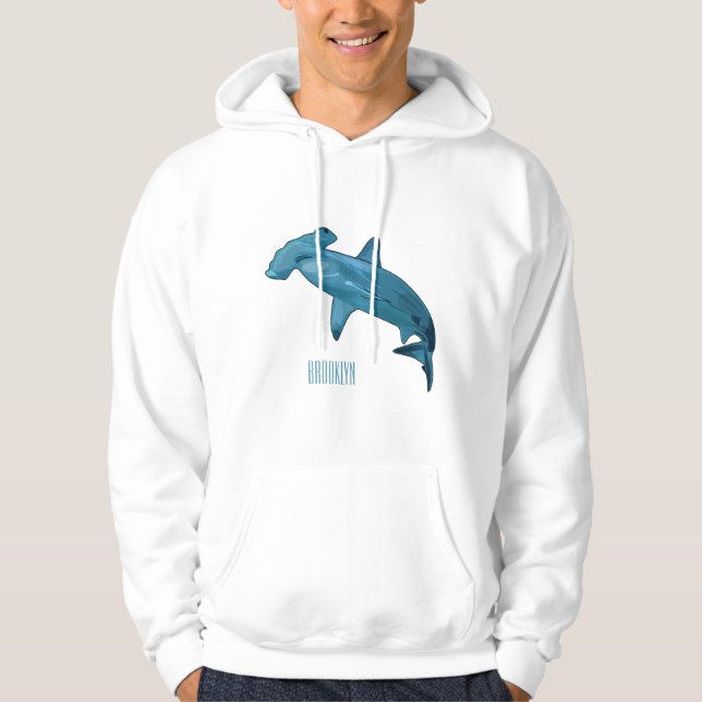 Sudadera Ilustracion personalizado de tiburón martillo (Anverso)