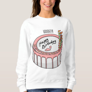Sudadera Ilustracion personalizado de torta de cumpleaños