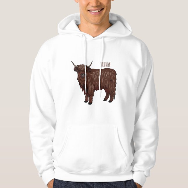 Sudadera Ilustracion personalizado de vaca de Highland (Anverso)