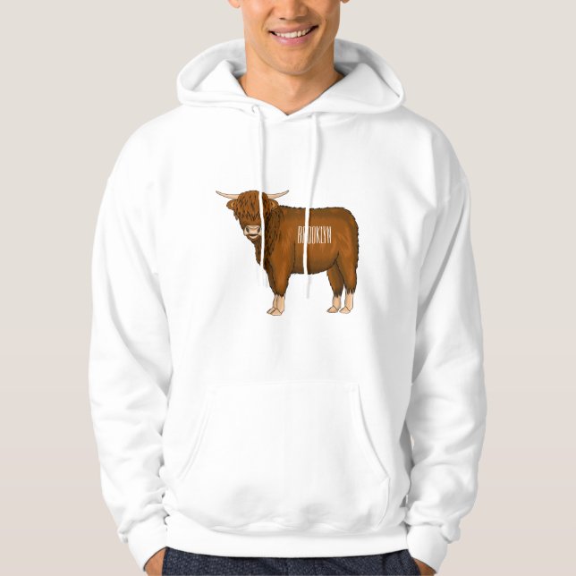 Sudadera Ilustracion personalizado de vaca de Highland (Anverso)