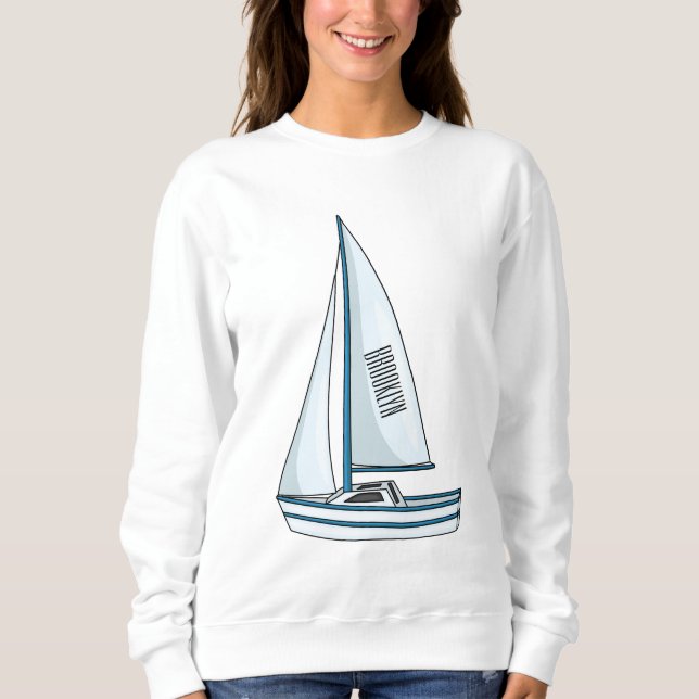 Sudadera Ilustracion personalizado de velero (Anverso)
