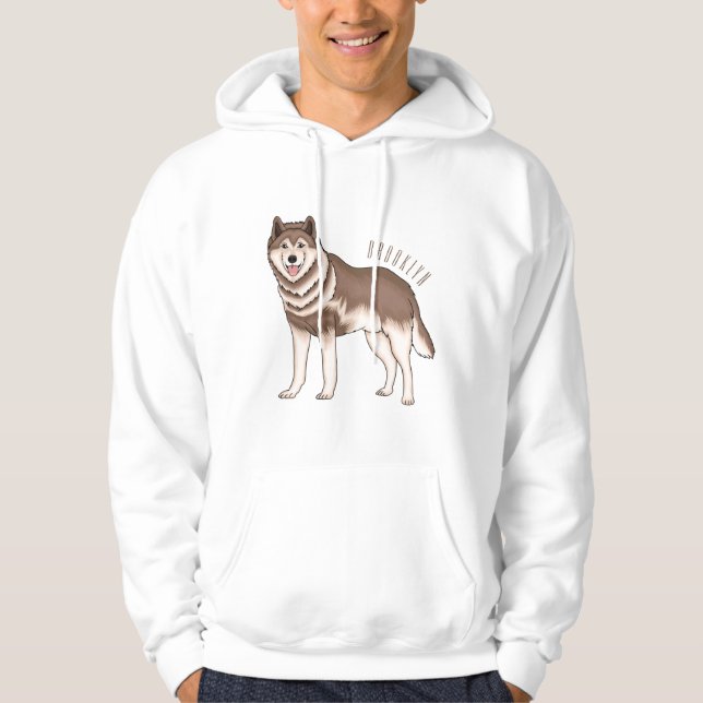 Sudadera Ilustracion personalizado husky siberiano (Anverso)