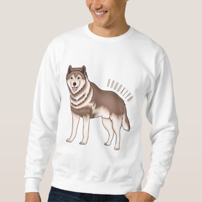 Sudadera Ilustracion personalizado husky siberiano (Anverso)