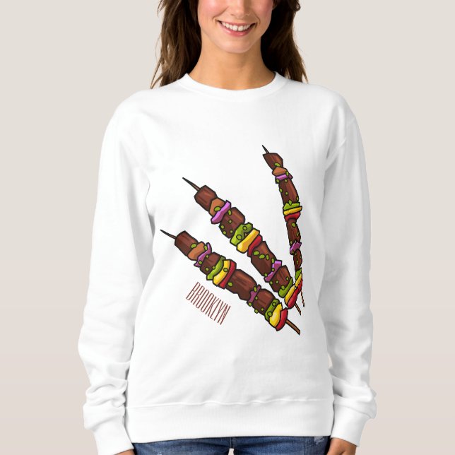 Sudadera Ilustracion personalizado kebab o kabob (Anverso)
