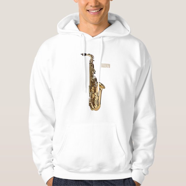 Sudadera Ilustracion personalizado saxofón (Anverso)