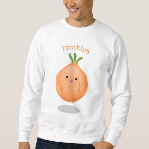 Sudadera Ilustracion personalizado verde de cebolla marrón 
