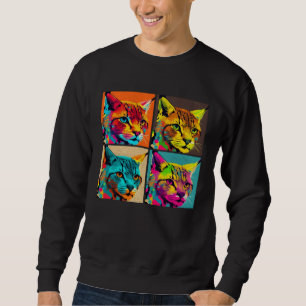 Sudadera Ilustración Pop de Lince Colorido Animal Mujeres H
