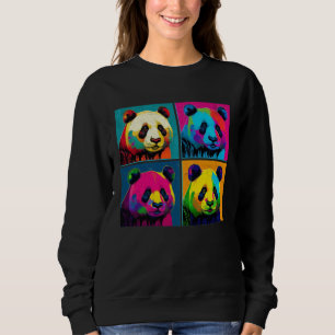 Sudadera Ilustración Pop De Panda Gigante Animales Colorido