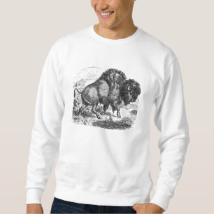 Sudadera Ilustracion retro del animal del bisonte del