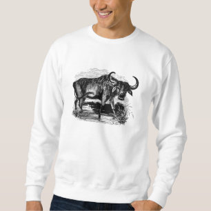 Sudadera Ilustracion retro del bisonte del búfalo de agua