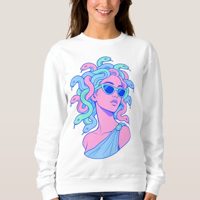 Sudadera Ilustración Retro-Pop de Medusa – Gafas de sol pas (Anverso)