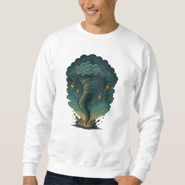 Sudadera Ilustracion Tornado Storm | Relámpago poderoso (Anverso)