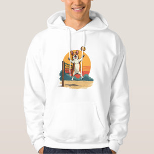 Sudadera Ilustración vectorial de voleibol Corgi Vintage Re