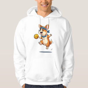Sudadera Ilustración Vintage Corgi Voleibol Perro Atlético