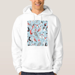 Sudadera Ilustraciones de pájaros divertidos, gráficos sin