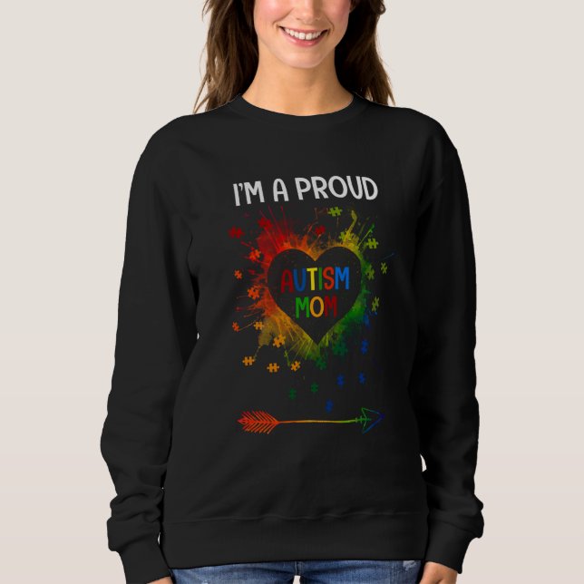Sudadera I'm A Proud Autism Mom Autism Awareness Month Moth (Anverso)