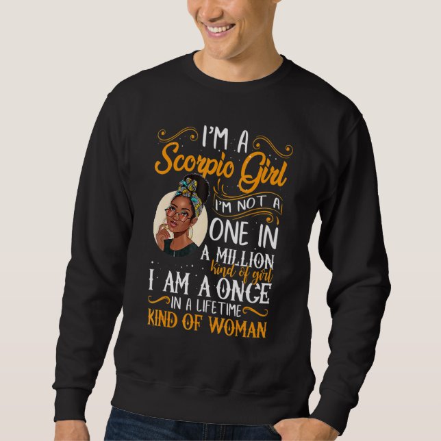 Sudadera I'm A Scorpio Girl Black Women October November Bd (Anverso)