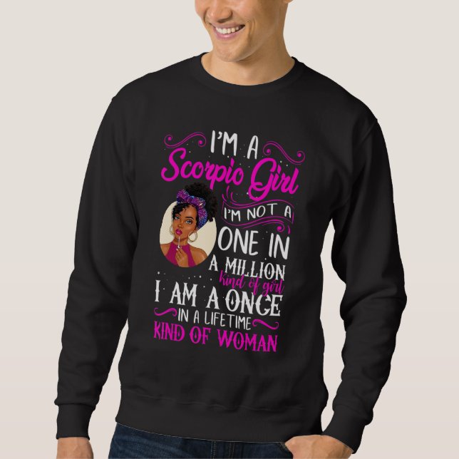 Sudadera I'm A Scorpio Girl Black Women October November Bd (Anverso)
