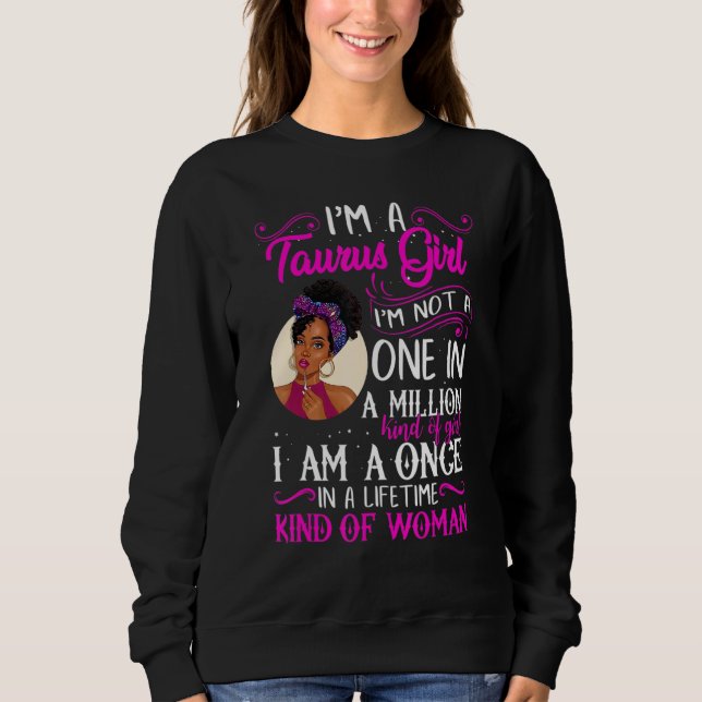 Sudadera I'm A Taurus Girl Black Women April May Bday_1 (Anverso)