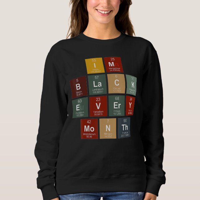 Sudadera I'm Black History Month Science Periodic Table of  (Anverso)