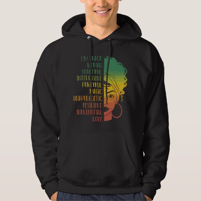 Sudadera Im Black Woman Beautiful Intelligent African Ameri (Anverso)
